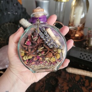 Home Blessing Witch Bottle Herbal Blessing Yule Decor House Protection Spell Wiccan Pagan image 5