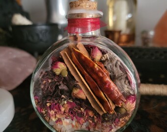 Red Hot Passion Witch Bottle - Sex Spell - Herbal Blessing - Sexual Energy - Increase Libido - Lust - Sex Magic - Witchcraft - Wiccan