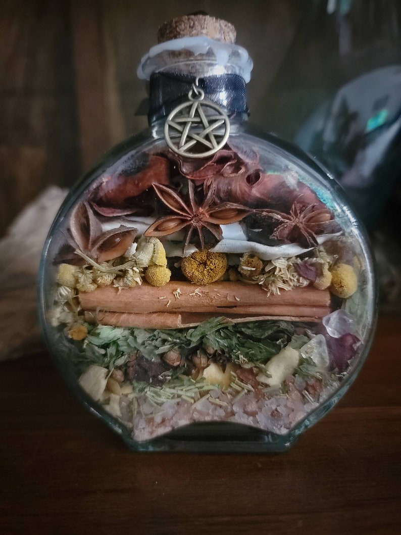 Protection from Evil Witch Bottle Banish Negative Energy Deflect Psychic Attacks Witch Ball Wiccan Pagan Altar Tools image 8