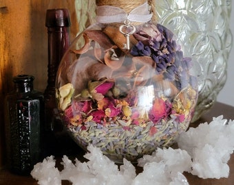 New Home Blessing Ornament - Witch Ball - Herbal Blessing - Yule Decor - House Protection Spell - Tree Ornament - Wiccan - Pagan