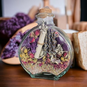 Depression and Anxiety Relief Witch Bottle - Calm- Peace - Herbal Blessing - Spell Bottle - Wiccan - Pagan - Witchcraft - Brujeria