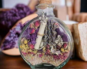 Depression and Anxiety Relief Witch Bottle - Calm- Peace - Herbal Blessing - Spell Bottle - Wiccan - Pagan - Witchcraft - Brujeria