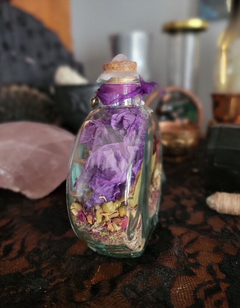 Home Blessing Witch Bottle Herbal Blessing Yule Decor House Protection Spell Wiccan Pagan image 4