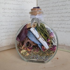 Crossing Over Spell Witch Bottle Spirit Spells Memorial Remembering Lost Loved Ones Passing On Rest in Peace Grave Decoration image 7