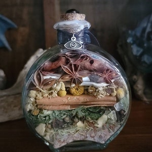 Protection from Evil Witch Bottle Banish Negative Energy Deflect Psychic Attacks Witch Ball Wiccan Pagan Altar Tools image 2