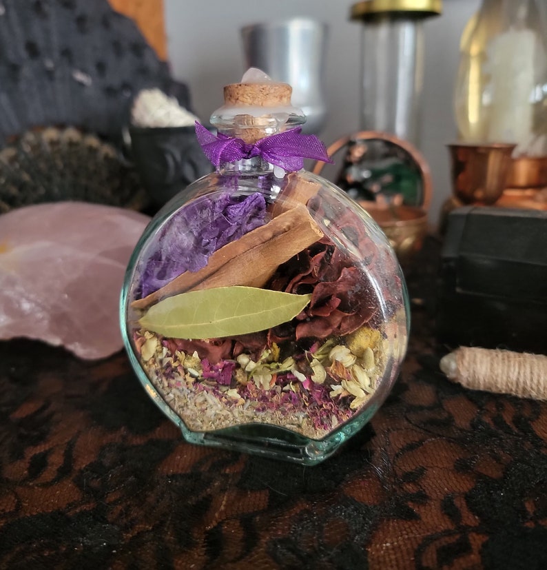 Home Blessing Witch Bottle Herbal Blessing Yule Decor House Protection Spell Wiccan Pagan image 2