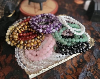 Crystal Bracelets - Amethyst - Rose Quartz - Lapis - Selenite - Aventurine - Quartz - Prehnite - Fluorite - Tiger's Eye - Serpentine