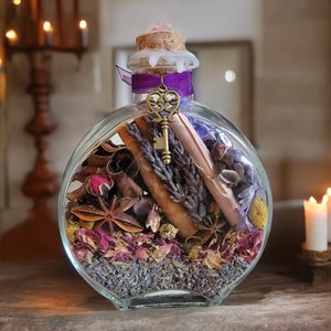 Home Blessing - Witch Bottle - Herbal Blessing - Yule Decor - House Protection Spell- Wiccan - Pagan
