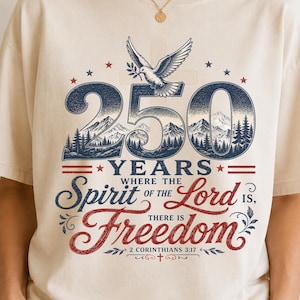 Komfortfarben christliches T-Shirt, Freiheit Schrift T-Shirt, 2 Korinther 3:17