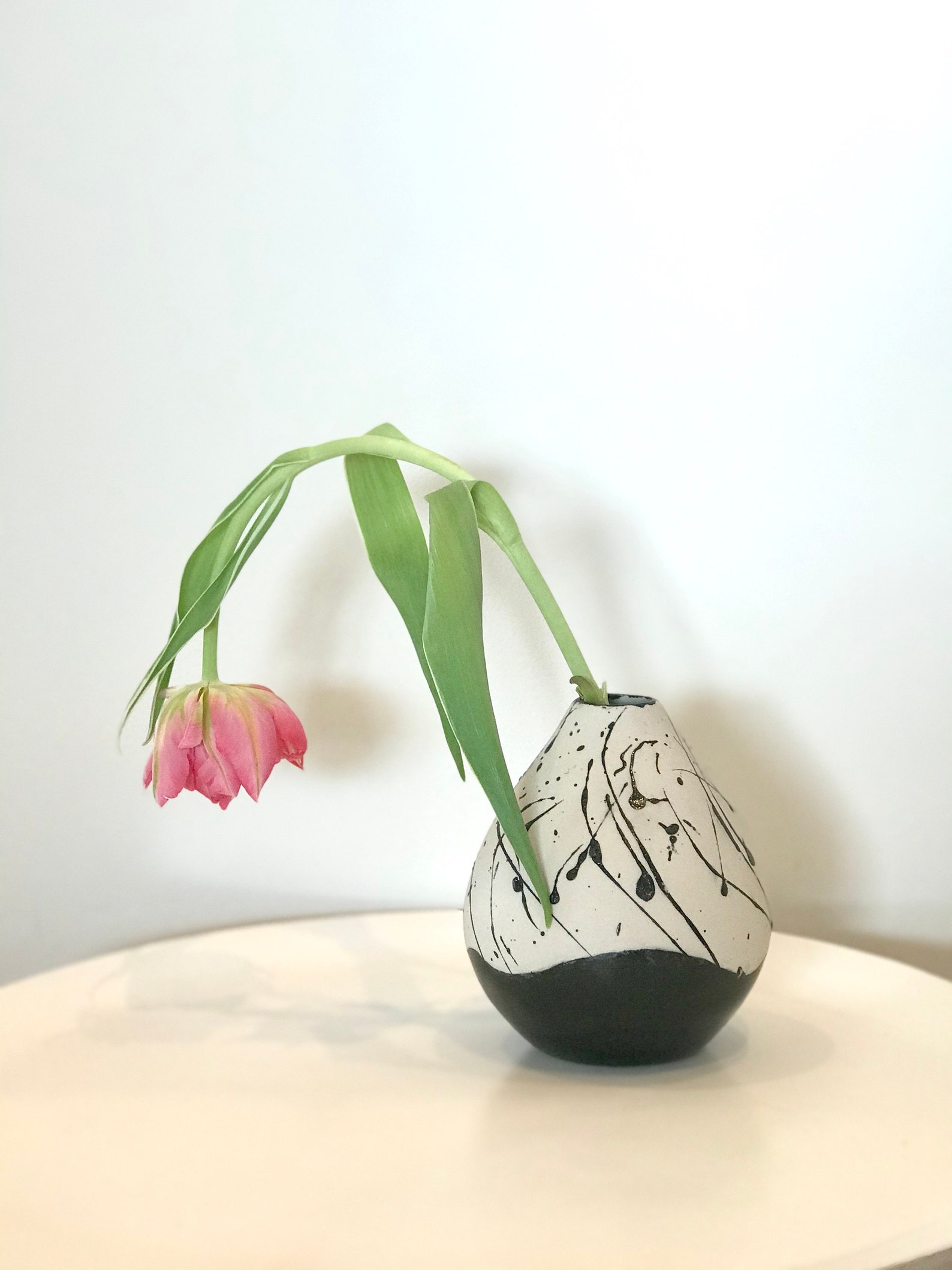Trendy graphic vase/ modern/ hand painted/ unique piece/ Etsy