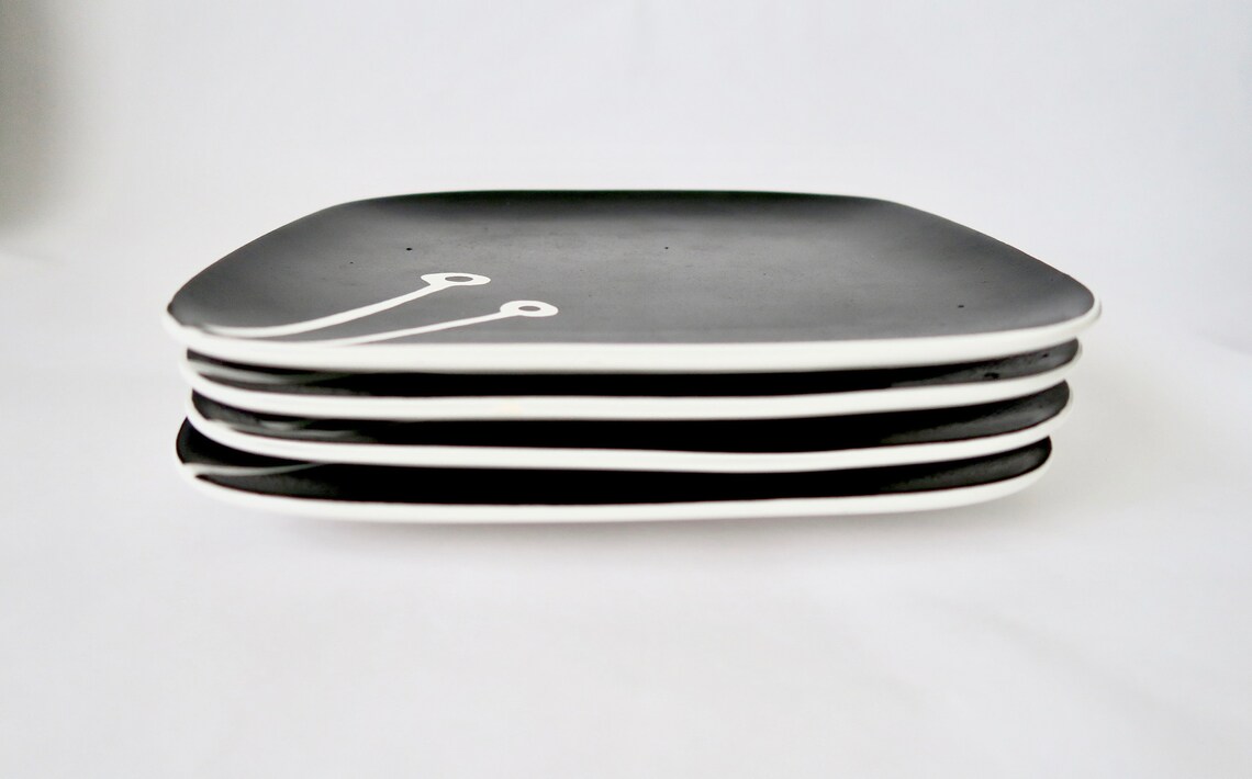 Set of 4 Wall Plates Minimalist Inspiration Design Hand Etsy