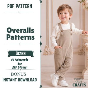 Kids Overalls Sewing Pattern: Adjustable Bib Romper for Toddlers (6 Months–10 Years) PDF Download