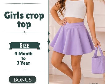 Girls Crop Top Sewing Pattern: Baby Toddler Kids Tank Top (Instant Download)