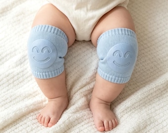 Baby Knee Pads for Crawling,  Toddler Knee Protector,Non-Slip Infant Leg Warmers, Baby Shower Gift, Cotton Smiley Face Kneepads