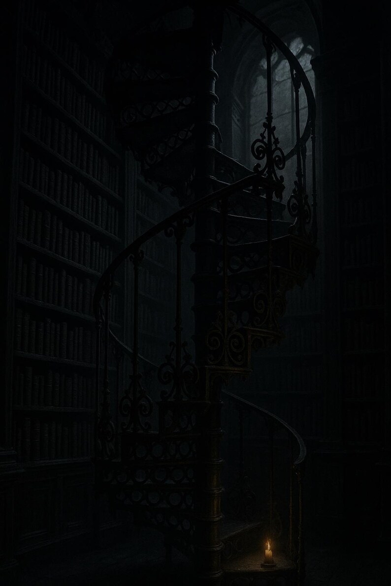 Dark Academia Wall Art Set of 12, Gothic Library Candlelit Prints, Moody Book Lover Fine Art, Harry Potter Aesthetic Download image 6