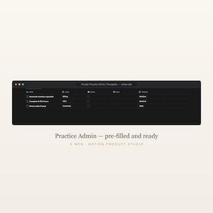 Therapeut Notion Template, Privatpraxis-Manager, Caseload & Klient Tracker, Therapie Business Planer, Sofort Download Bild 6