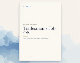 Contractor Notion Template, Tradesman Job & Quote Tracker, Subcontractor and Change-Order Log, Construction CRM, Instant Download