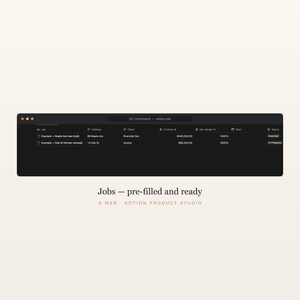 Plantilla de Notion para contratistas generales, GC Business OS, seguimiento de subcontratistas, licitaciones y órdenes de cambio, CRM para la construcción, descarga instantánea. imagen 3