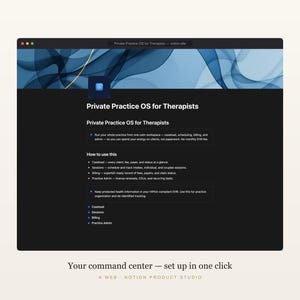 Therapeut Notion Template, Privatpraxis-Manager, Caseload & Klient Tracker, Therapie Business Planer, Sofort Download Bild 2
