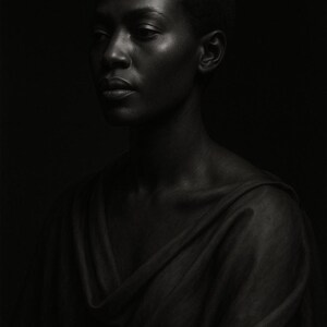 Black Woman Wall Art Set of 12, Fine Art Portrait Photography, Black & White Sculptural Prints, Elegant Home Decor, Digital Download image 8