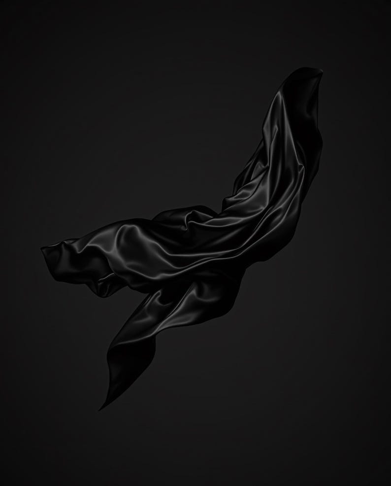 Zestaw 8 czarnych jedwabnych grafik ściennych Stillwind, rzeźbiarskie abstrakcyjne wydruki artystyczne, ciemna minimalistyczna monochromatyczna dekoracja, pobieranie cyfrowe zdjęcie 8