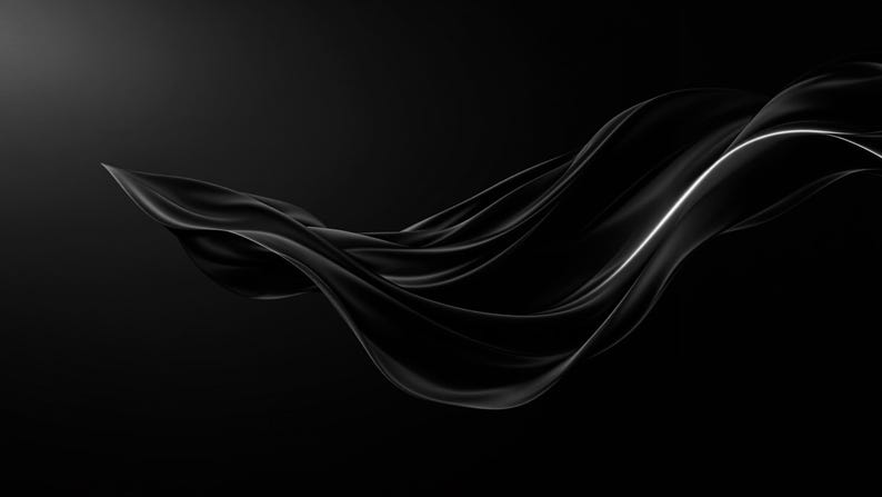 Samsung Frame TV Art Set of 18, Dark Moody Black Abstract 4K, Noir Silk Shadow & Chiaroscuro Digital Art, Luxury TV Download image 2
