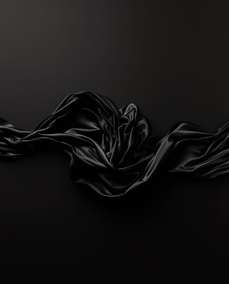 Zestaw 8 czarnych jedwabnych grafik ściennych Stillwind, rzeźbiarskie abstrakcyjne wydruki artystyczne, ciemna minimalistyczna monochromatyczna dekoracja, pobieranie cyfrowe zdjęcie 6