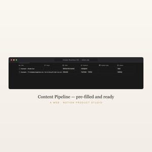 Plantilla de Notion para creadores de contenido, sistema operativo empresarial para creadores, gestión de contenido y CRM para acuerdos de marca, planificador de redes sociales, descarga instantánea. imagen 3