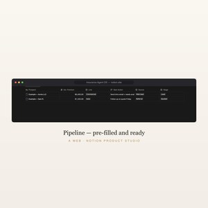 CRM para agentes de seguros Notion, seguimiento de pólizas y renovaciones, gestor de clientes para agentes independientes, seguimiento de comisiones, descarga instantánea. imagen 4