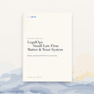 Law Firm Notion Template, Legal Practice OS, Matter and Deadline Tracker, IOLTA Trust Ledger, Attorney Toolkit, Instant Download image 1