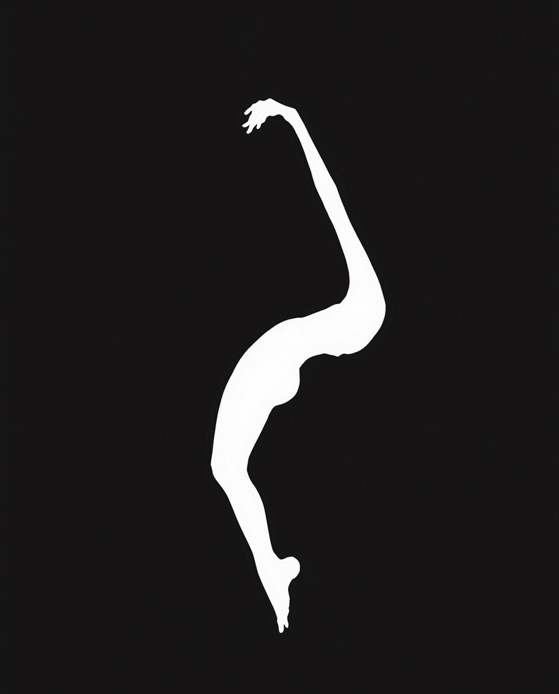 The Unpainted Figure Art Set of 8, Black and White Silhouette Wall Art, Minimalist Nude Figure Prints, Modern Digital Download image 8