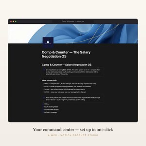 Salary Negotiation Notion Template, Job Offer and Counter-Offer Toolkit, Equity Calculator, Career Planner, Instant Download image 2