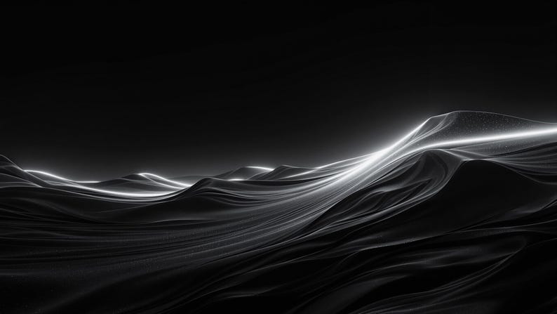 Samsung Frame TV Art Set of 18, Dark Moody Black Abstract 4K, Noir Silk Shadow & Chiaroscuro Digital Art, Luxury TV Download image 8