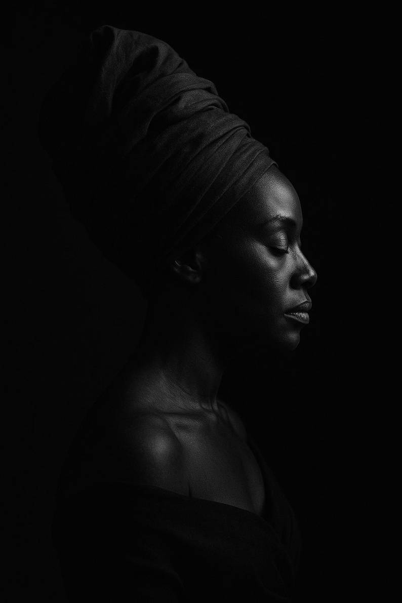 Black Woman Wall Art Set of 12, Fine Art Portrait Photography, Black & White Sculptural Prints, Elegant Home Decor, Digital Download image 1