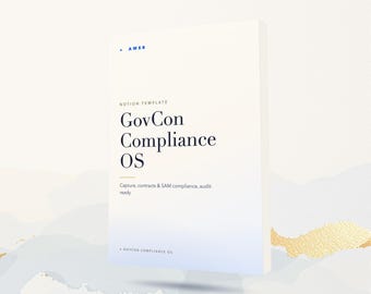 GovCon Notion Template, Federal Contracting CRM, Bid Pipeline, SAM & Set-Aside Compliance Tracker, Contractor Toolkit, Instant Download