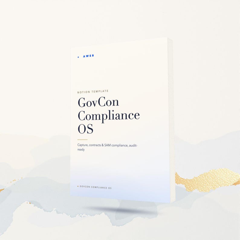 GovCon Notion Template, Federal Contracting CRM, Bid Pipeline, SAM & Set-Aside Compliance Tracker, Contractor Toolkit, Instant Download image 1