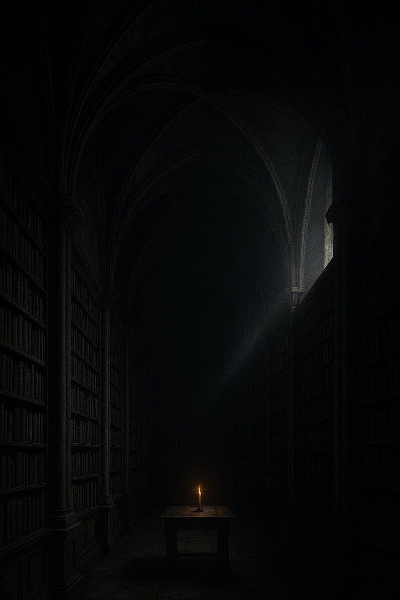 Dark Academia Wall Art Set of 12, Gothic Library Candlelit Prints, Moody Book Lover Fine Art, Harry Potter Aesthetic Download image 5
