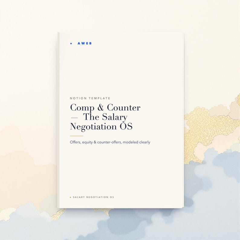 Salary Negotiation Notion Template, Job Offer and Counter-Offer Toolkit, Equity Calculator, Career Planner, Instant Download image 1
