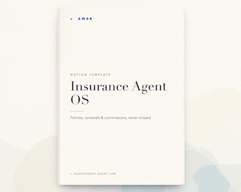 Insurance Agent Notion CRM, Policy & Renewal Tracker, Independent Agent Client Manager, Commission Tracker, Instant Download