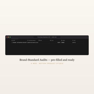Franchisee Operations Notion Template, Multi-Unit Royalty & Fee Tracker, FDD and Brand-Standard Audit Toolkit, Franchise Owner, Download image 5