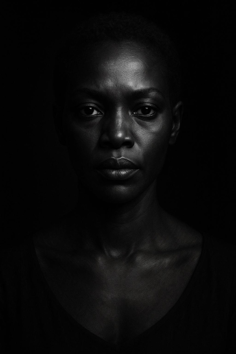 Black Woman Wall Art Set of 12, Fine Art Portrait Photography, Black & White Sculptural Prints, Elegant Home Decor, Digital Download image 2