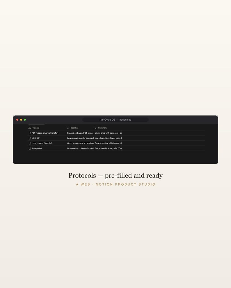 Sjabloon voor IVF-begrippen, tracker voor vruchtbaarheidsbehandelingen, planner medicatieprotocol en monitoring, kosten- en FSA-tracker, directe download afbeelding 4