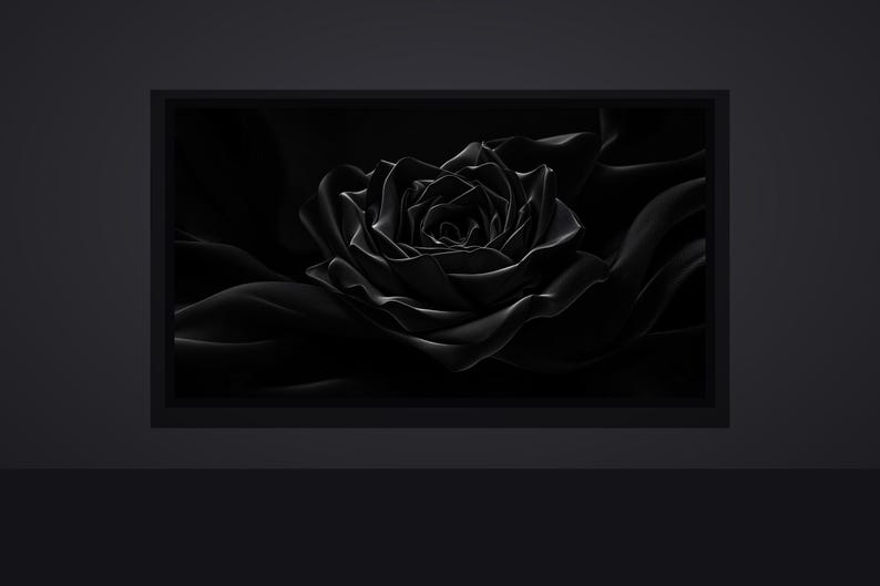 Samsung Frame TV Art Set of 18, Dark Moody Black Abstract 4K, Noir Silk Shadow & Chiaroscuro Digital Art, Luxury TV Download image 3