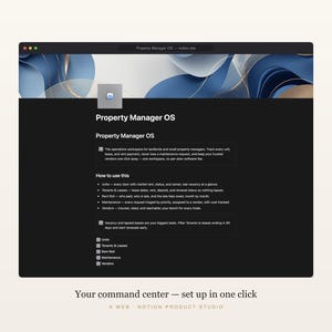 Property Manager Notion Template, Rent Roll & Lease Tracker, Landlord Property Manager, Maintenance and Tenant Tracker, Instant Download image 2