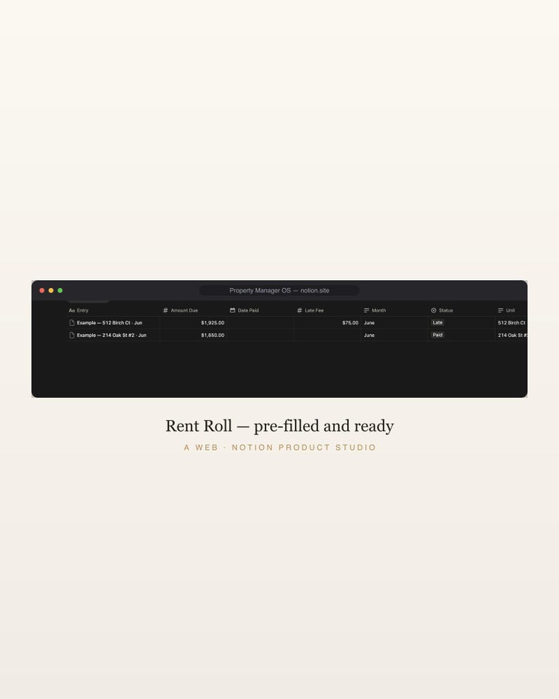 Property Manager Notion Template, Rent Roll & Lease Tracker, Landlord Property Manager, Maintenance and Tenant Tracker, Instant Download image 5