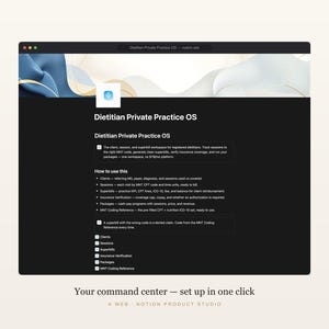 Dietitian Notion Template, Private Practice CRM, Client & Superbill Tracker, Nutrition MNT Billing, Insurance, RD Toolkit, Instant Download image 2
