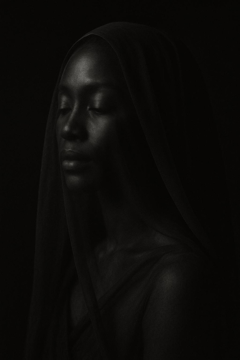 Black Woman Wall Art Set of 12, Fine Art Portrait Photography, Black & White Sculptural Prints, Elegant Home Decor, Digital Download image 7