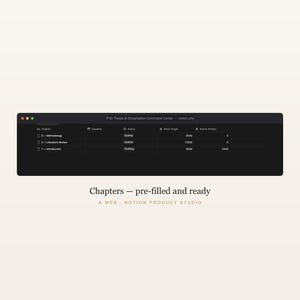 PhD Notion Template, Thesis & Dissertation Planner, Research and Literature Tracker, Grad School Organizer, Instant Download image 4