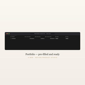Real Estate Investor Notion Template, Rental Property Tracker, Deal Analyzer, Cap Rate & Cash Flow, Portfolio Manager, Instant Download image 4