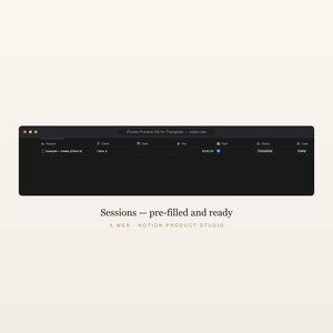 Therapeut Notion Template, Privatpraxis-Manager, Caseload & Klient Tracker, Therapie Business Planer, Sofort Download Bild 4